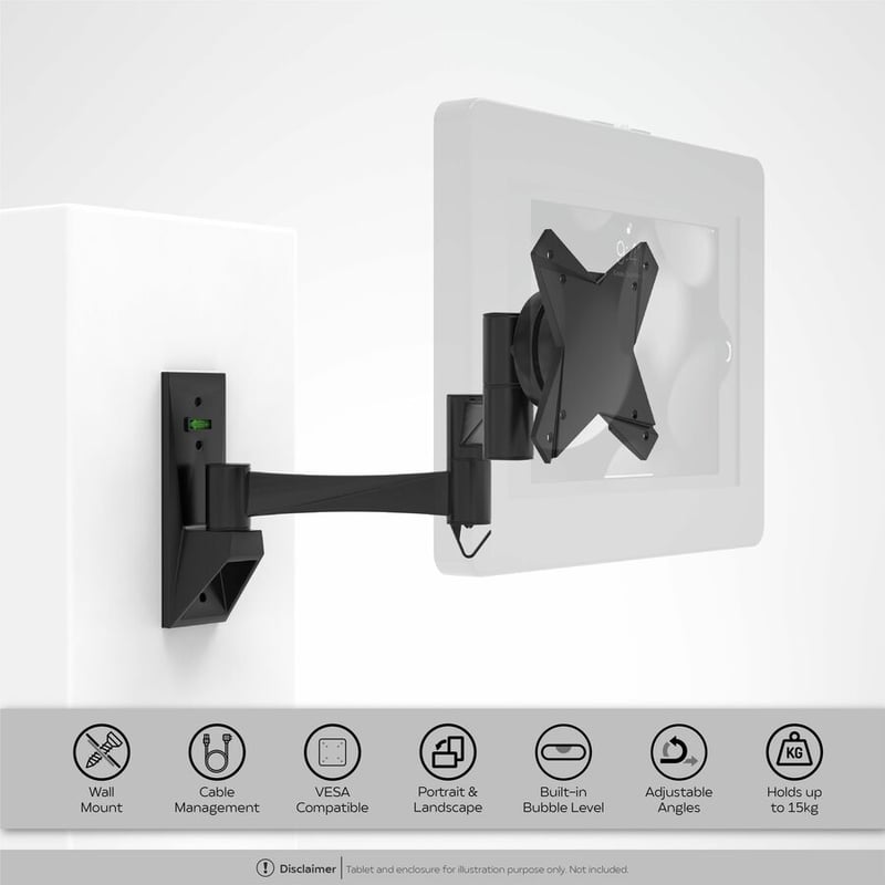 CTA Digital VESA Wall Mount Arm (Black) - Thumbnail 2