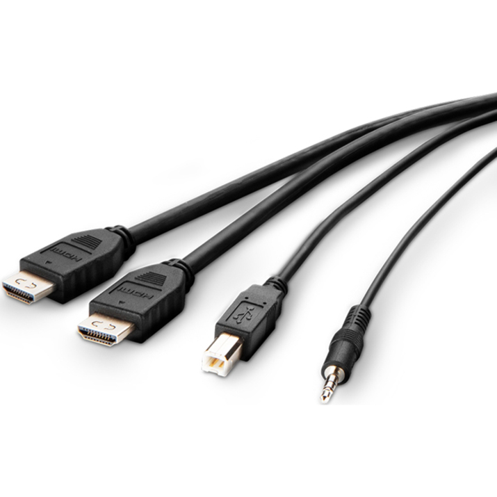 Belkin Dual HDMI High Retention + USB A/B + Audio Passive Combo KVM Cable - Thumbnail 2