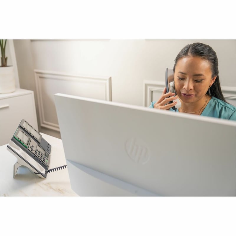 Poly Edge E450 IP Phone - Corded - Corded/Cordless - Wi-Fi, Bluetooth - Desktop - Black