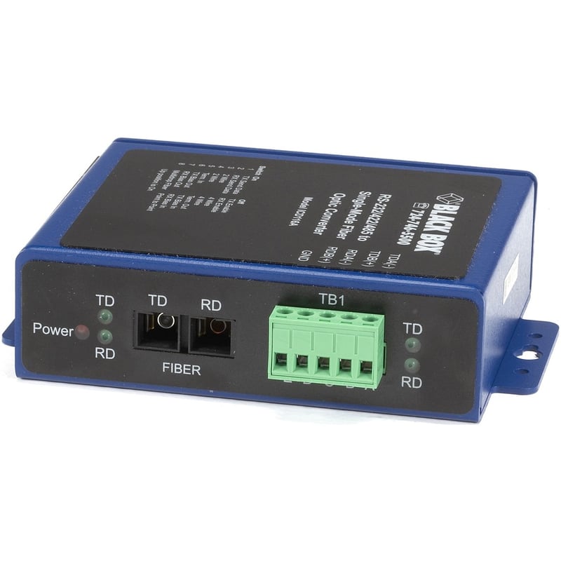 Black Box Industrial Opto-Isolated Serial to Fiber Single-Mode SC Converter - Thumbnail 2