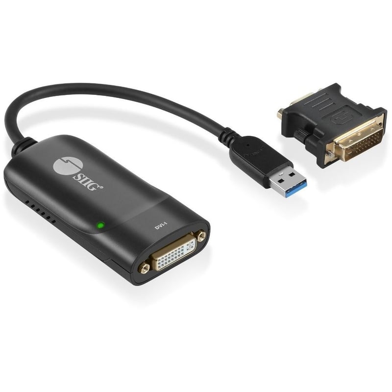SIIG USB 3.0 to DVI/VGA Pro adapter - 1080p - USB 3.0 5 Gbps - included DVI to VGA adapter - Thumbnail 1
