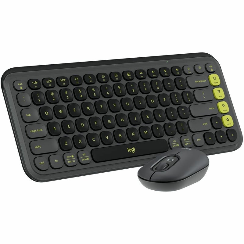 POP ICON COMBO KEYBOARD MOUSE GRAPHITE GREEN - Thumbnail 1