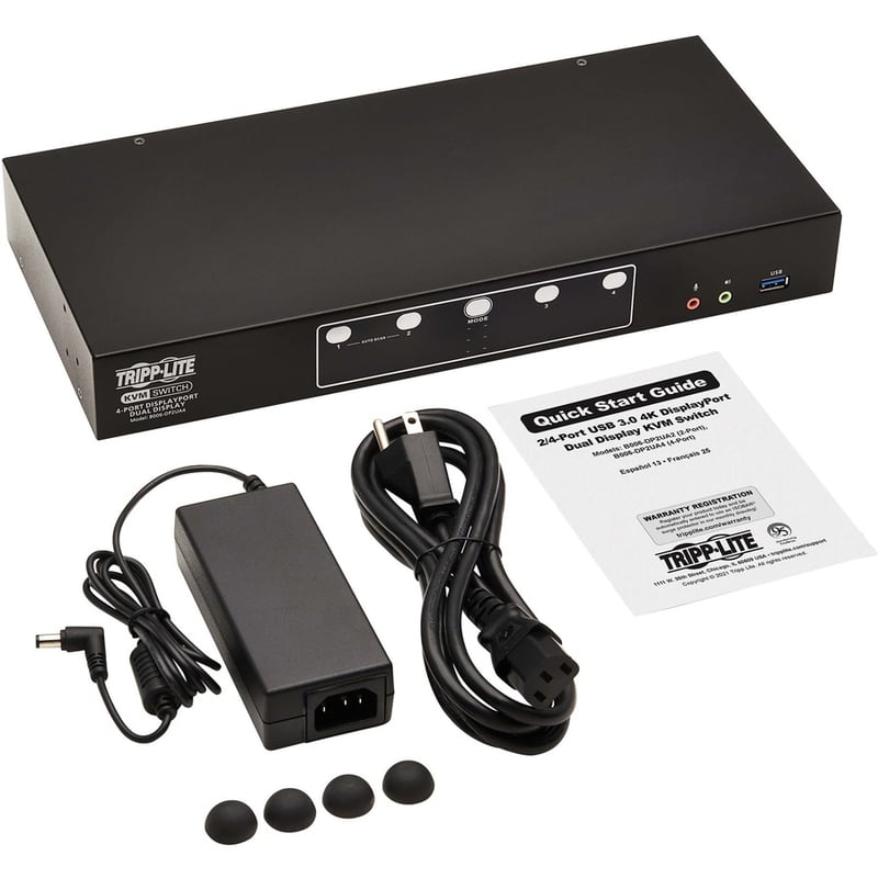 Tripp Lite by Eaton 4-Port DisplayPort Dual-Display KVM Switch - 4K 60 Hz USB 3.2 Gen 1 HDCP 2.2 USB Sharing - Thumbnail 4