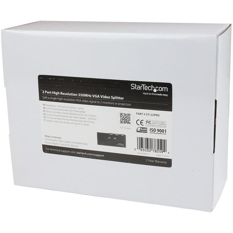 StarTech.com 2 Port High Resolution VGA Video Splitter - 350 MHz - Thumbnail 4