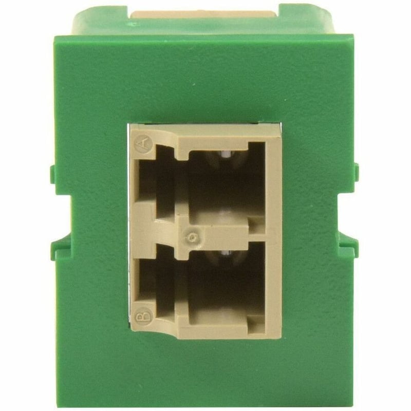 Ortronics TracJack Module, LC Duplex, Multimode, Beige Adapter, Green Housing - Thumbnail 2