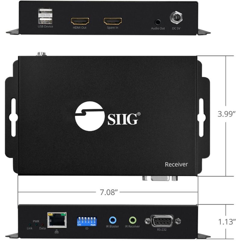 SIIG HDMI 2.0 Over IP Matrix and Video Wall 4Kx2K@60Hz - Receiver - Thumbnail 3