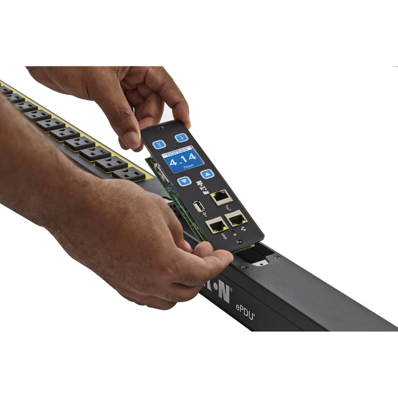Eaton Managed rack PDU, 0U, L21-30P input, 8.64 kW max, 120/208V, 24A, 10 ft cord, Three-phase, Outlets: (18) C13 Outlet grip, (6) C19 Outlet grip - Thumbnail 2