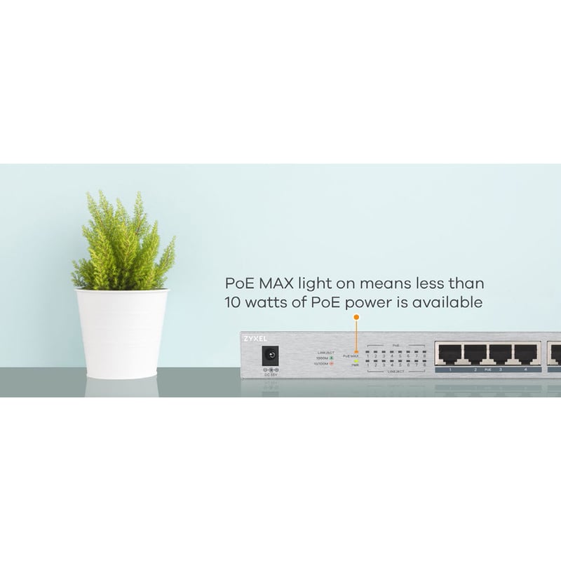 ZYXEL 8-Port GbE Unmanaged PoE Switch - Thumbnail 4