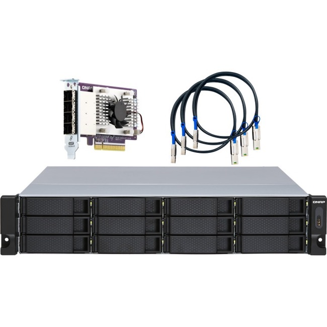 QNAP TL-R1200S-RP Drive Enclosure SATA/600 - Mini-SAS Host Interface - 2U Rack-mountable - Thumbnail 1