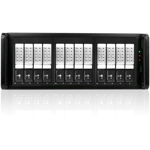 RAIDage JAGE412HDSL-DE Drive Enclosure 12Gb/s SAS, SATA/600 - Mini-SAS HD Host Interface - 4U Rack-mountable - Black, Silver - Thumbnail 1