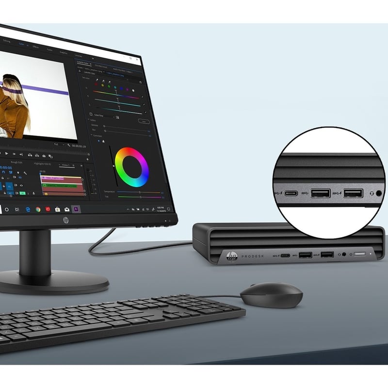 HP Business Desktop ProDesk 600 G6 Desktop Computer - Intel Core i5 10th Gen i5-10500T Hexa-core (6 Core) 2.30 GHz - 4 GB RAM DDR4 SDRAM - 256 GB M.2 PCI Express NVMe SSD - Desktop Mini - Thumbnail 4