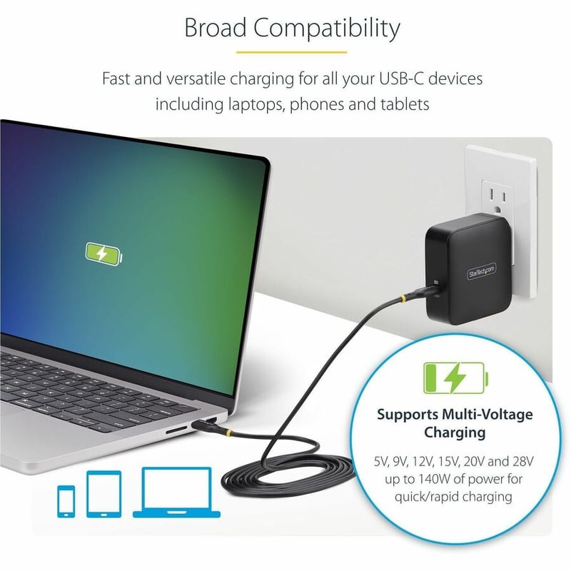 140W USB-C WALL CHARGER GAN POWER ADAPTER PORTABLE PD 3.1 - Thumbnail 2