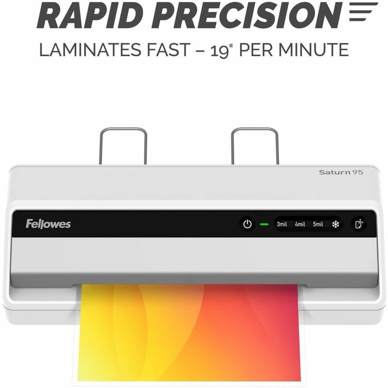 Fellowes Saturn 3i 95 Thermal Laminator Machine for Home or Office with Pouch Starter Kit, 9.5 inch, Fast Warm-Up, Jam-Free Design (5735801) - Thumbnail 3