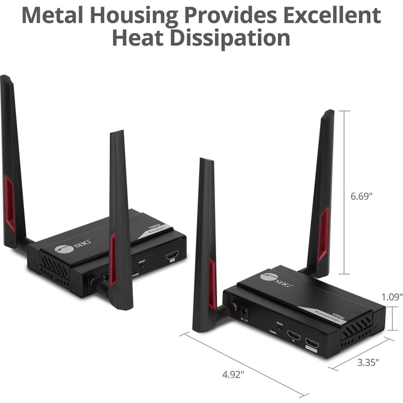 SIIG 1 to 4 Full HD Wireless HDMI Extender with Loopout & IR Kit - Thumbnail 3