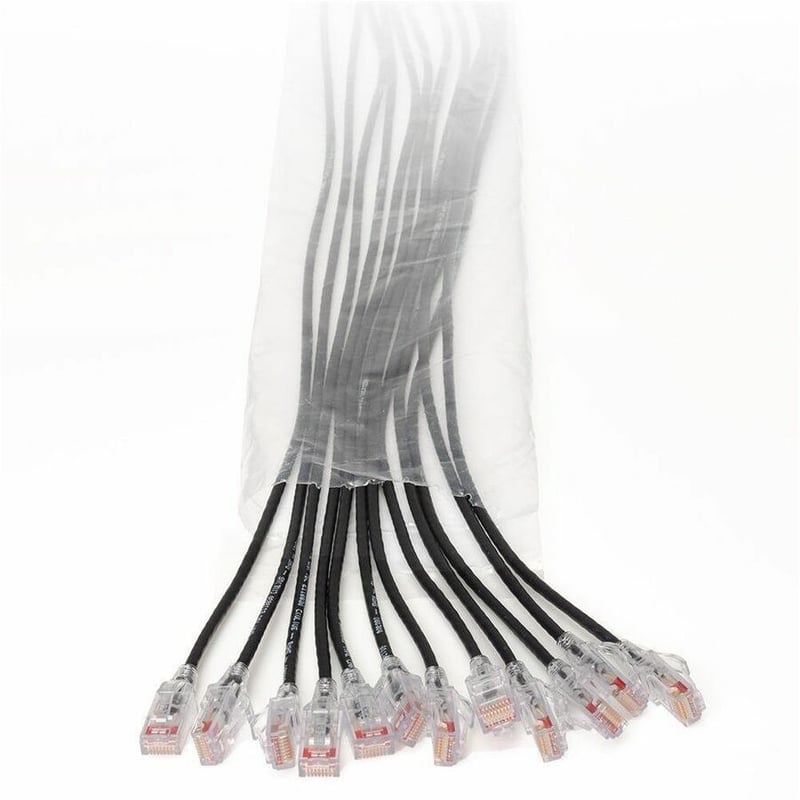 Ortronics EZ Patch Flat Pack Reduced Diameter CAT6 7ft, 12 Pack, Black - Thumbnail 2