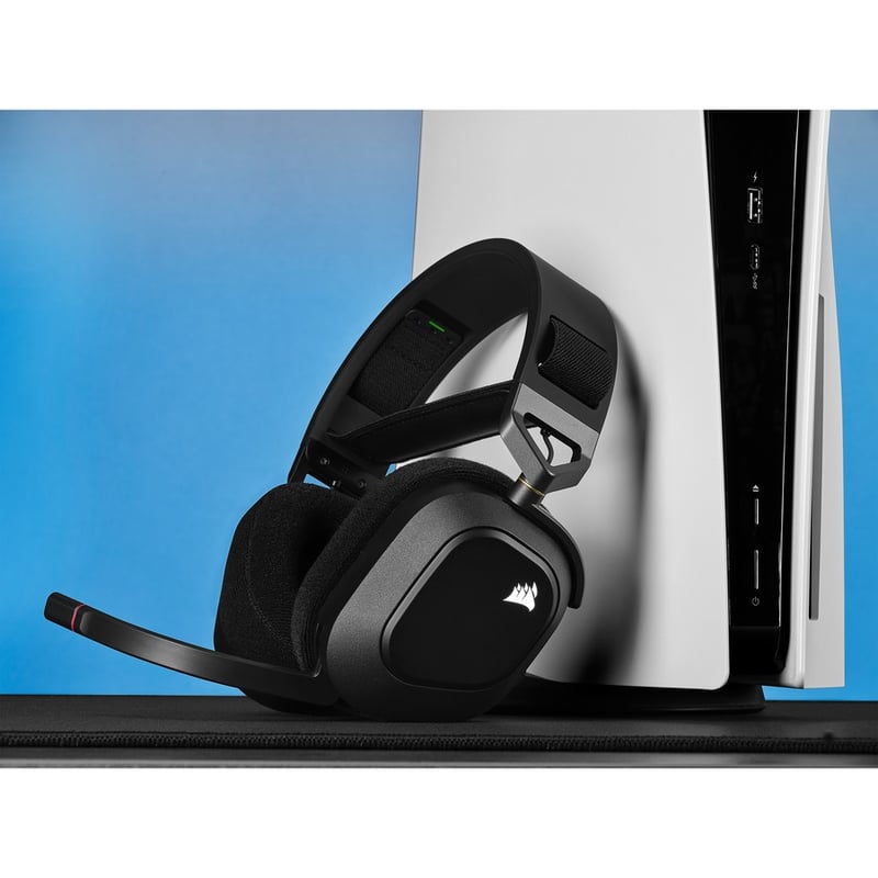 Corsair HS80 RGB WIRELESS Premium Gaming Headset with Spatial Audio - Carbon
