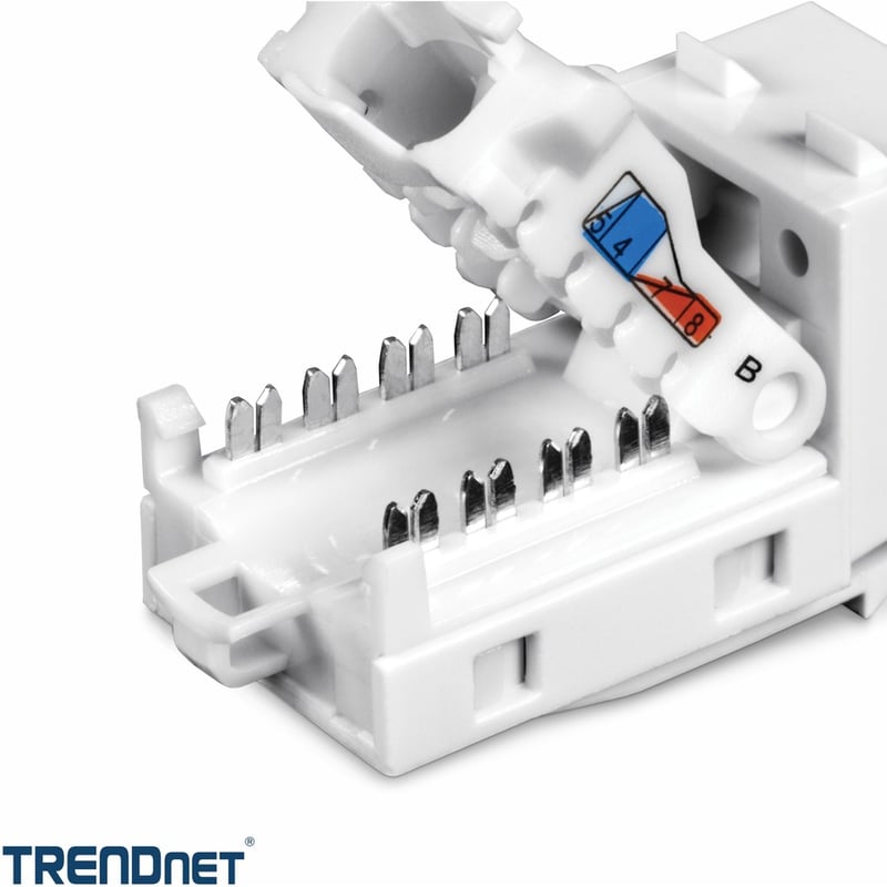 TRENDnet Cat6 Keystone Jack 50-Pack Bundle, TC-K50C6, Compatible with Cat5/Cat5e/Cat6 Cabling Cat6 RJ45 Keystone Jacks, Use with the TC-KP24 or TC-KP48 Blank Keystone Patch Panels (Sold Separately) - Thumbnail 4