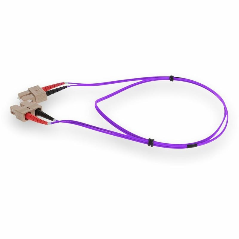 AddOn 5m SC to SC Purple OM4 Duplex OFNR (Riser-Rated) Fiber Patch Cable - Thumbnail 2