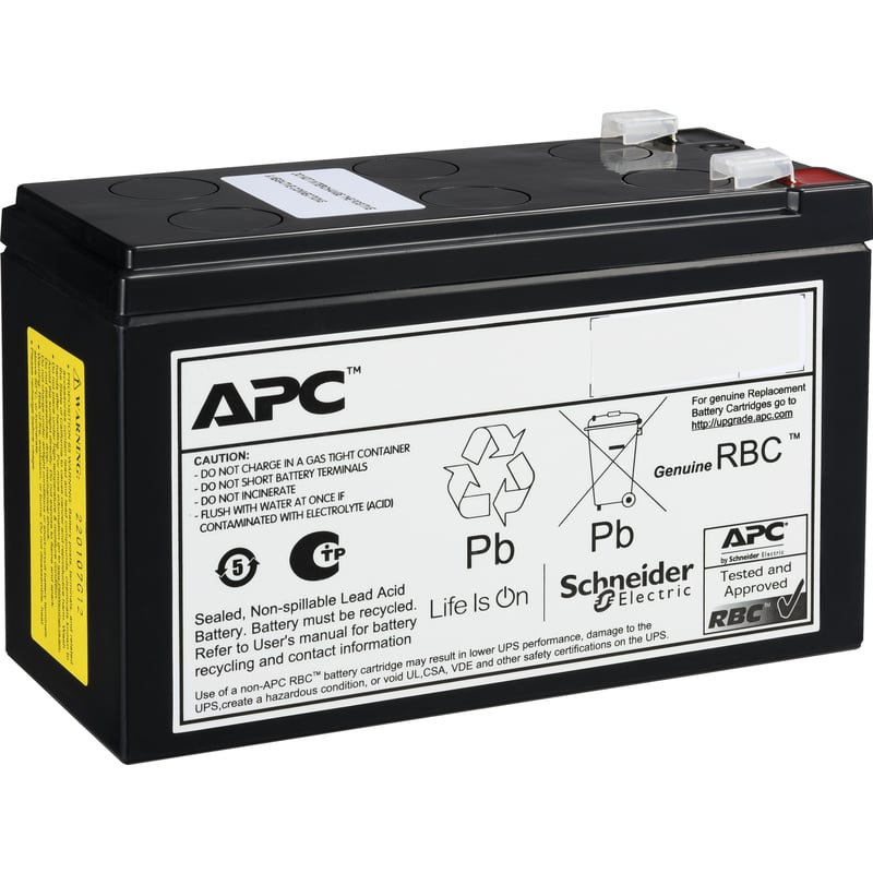 APC Replacement Battery Cartridge, VRLA, 9Ah, 12V DC, 2-year warranty - Thumbnail 1
