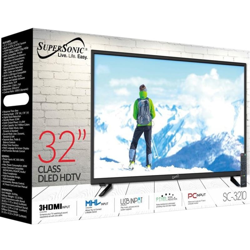 Supersonic SC-3210 31.5" LED-LCD TV - HDTV - Thumbnail 2