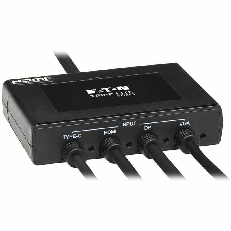 Tripp Lite by Eaton 4-Port Presentation Adapter 4K 60 Hz (4:4:4) HDMI DP USB-C and 1080p VGA to HDMI Built-In Cables - Thumbnail 3