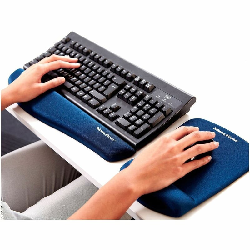 Fellowes PlushTouch Keyboard Wrist Rest with Microban - Blue - Thumbnail 4