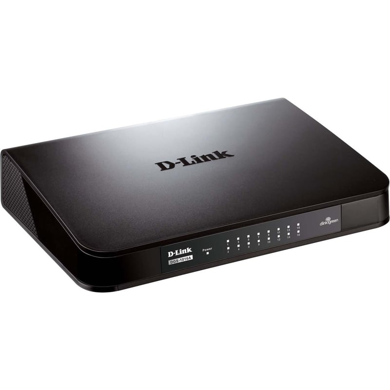 D-Link DGS-1016A 16-Port Gigabit Unmanaged Desktop Switch - Thumbnail 1