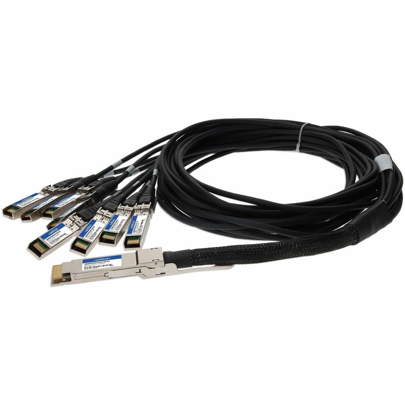 AddOn MSA and TAA Compliant 200GBase-CU QSFP-DD 200G to 8xSFP28 Direct Attach Cable (Passive Twinax, 2.5m) - Thumbnail 1