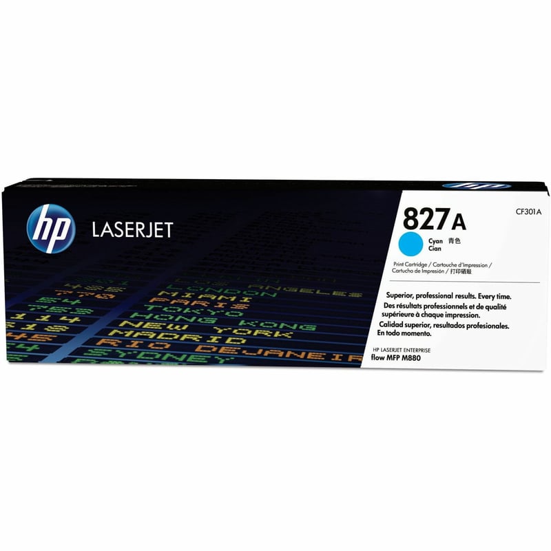 HP 827A (CF301A) Original Standard Yield Laser Toner Cartridge - Single Pack - Cyan - 1 Each - Thumbnail 1