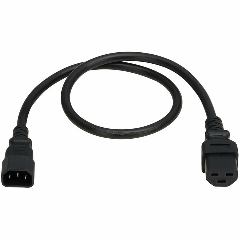 POWER CORD C14 C21 HEAVY-DUTY 15A 250V 14 AWG 2.5FT 0.6 M BLACK - Thumbnail 2