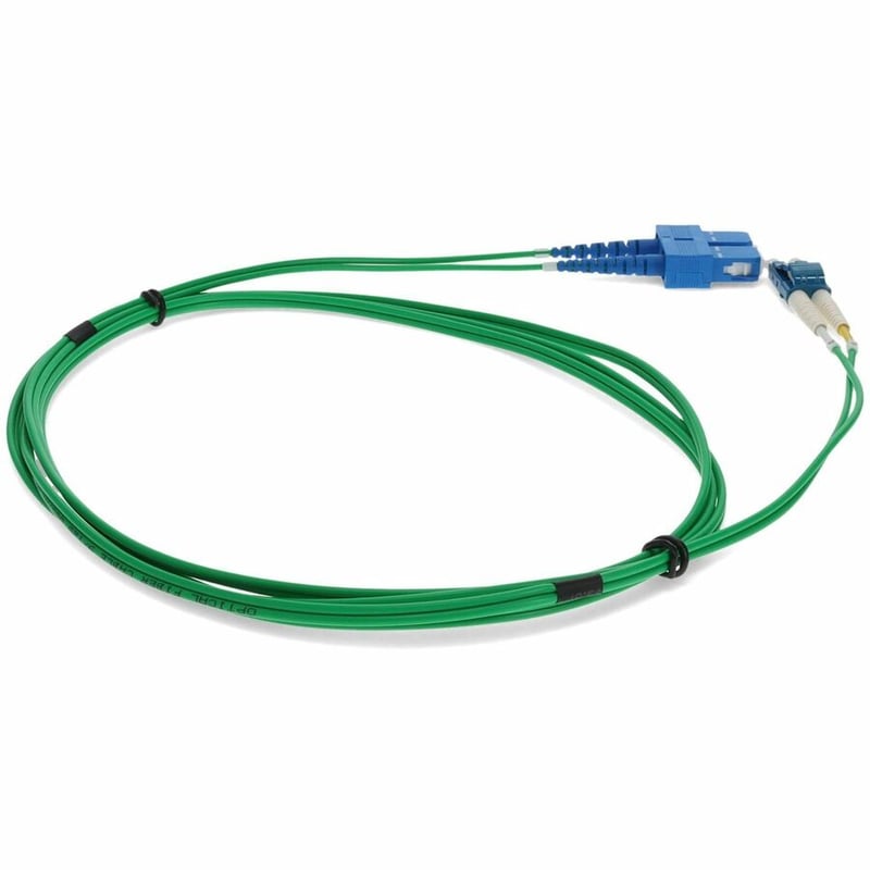AddOn 2m SC to LC Green OS2 Duplex OFNR (Riser-Rated) SMF Fiber Patch Cable - Thumbnail 5