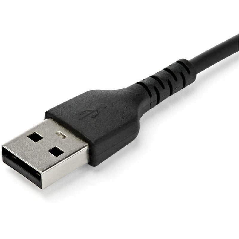 StarTech.com 2m USB A to USB C Charging Cable - Durable Fast Charge & Sync USB 2.0 to USB Type C Data Cord - Aramid Fiber M/M 3A Black - Thumbnail 4