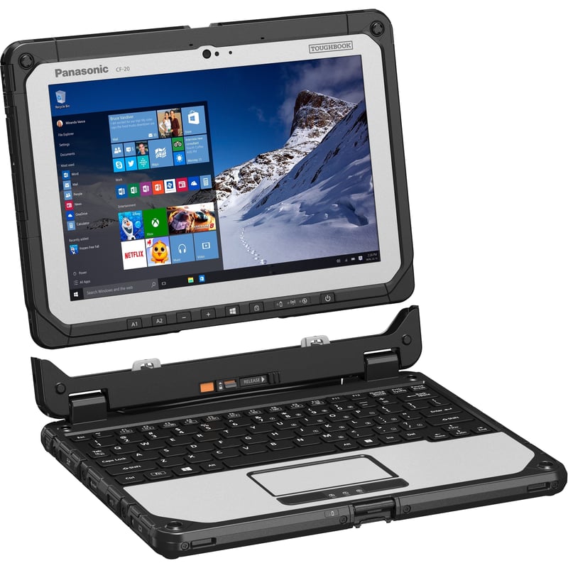 Panasonic TOUGHBOOK CF-20 CF-20CX005VM 10.1" Touchscreen Rugged Detachable 2 in 1 Notebook - WUXGA - Intel Core M 6th Gen m5-6Y57 - 8 GB - 512 GB SSD - Thumbnail 1