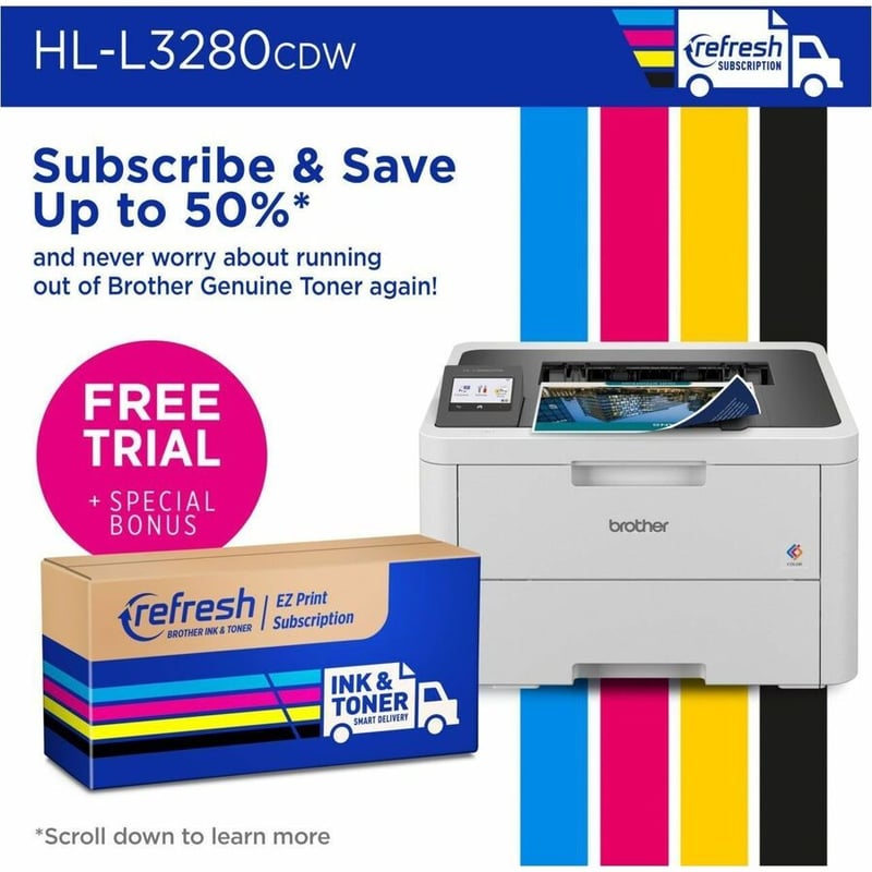 Brother HL-L3280CDW Wireless Compact Digital Color Printer with Laser Quality Output, Duplex and Mobile Printing & Ethernet - Thumbnail 5