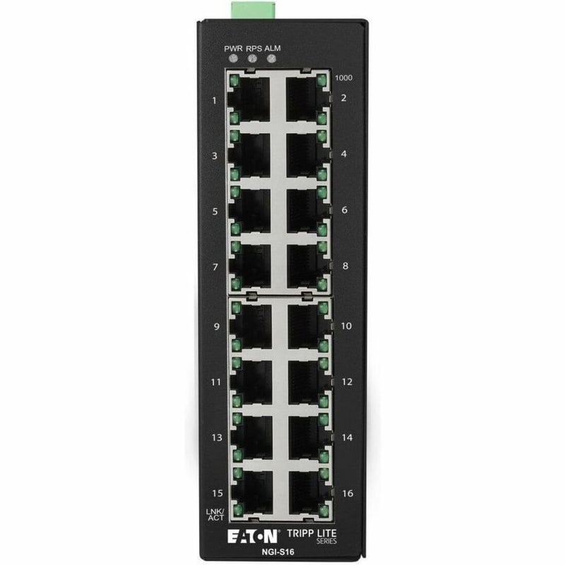 Tripp Lite by Eaton 16-Port Lite Managed Industrial Gigabit Ethernet Switch - 10/100/1000 Mbps, -10 to 60C, DIN Mount - TAA Compliant - Thumbnail 1