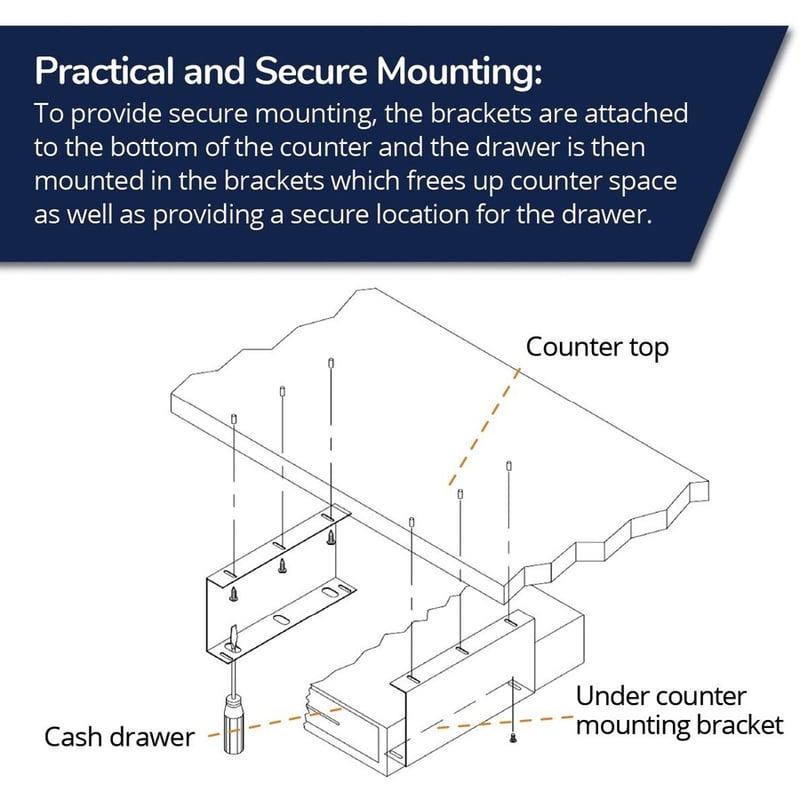 APG Cash Drawer VPK-27B-16-BX Under Counter Mounting Bracket - Thumbnail 3