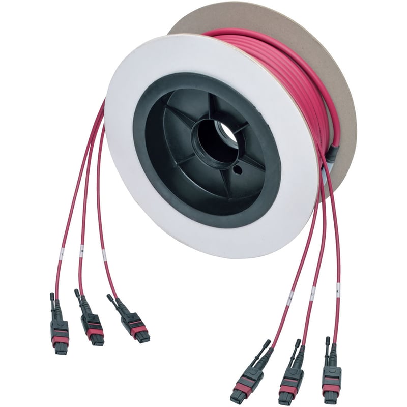 Eaton Tripp Lite Series MTP/MPO Multimode Base-8 Trunk Cable, 24-Strand, 40GB/100GB, 40/100GBASE-SR4, OM4 Plenum-Rated (3xF/3xF), Push/Pull Tab, Magenta, 15 m (49 ft.) - Thumbnail 3