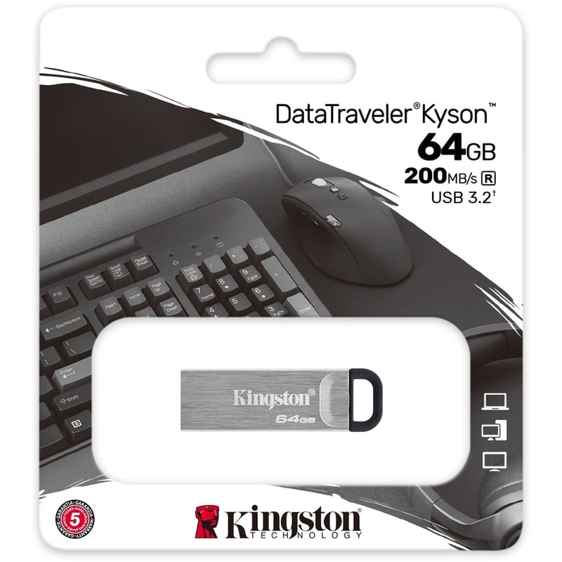 Kingston DataTraveler Kyson 64GB USB 3.2 Gen 1 Flash Drive - Thumbnail 2