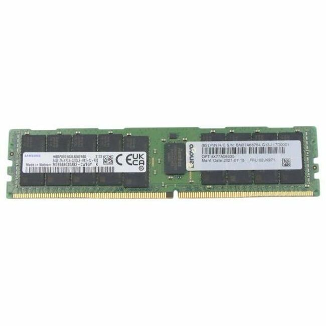 LENOVO 64GB 2RX4 PC4-25600AA-R DDR4-3200MHZ RDIMM - Thumbnail 1