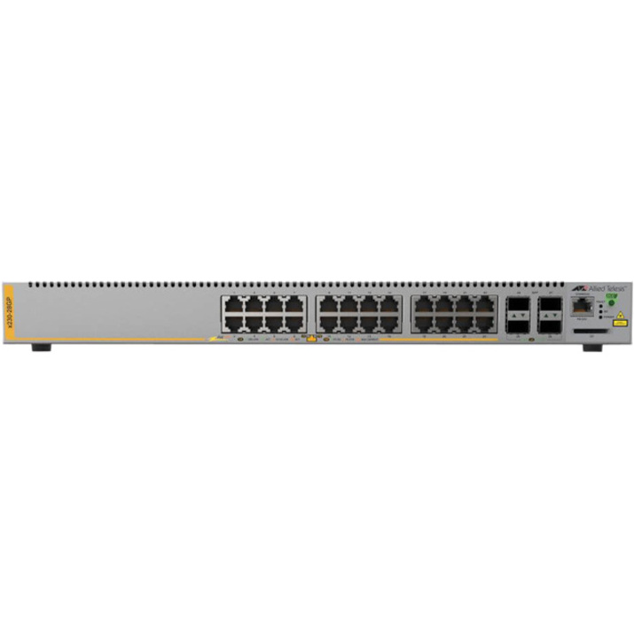 Allied Telesis L3 Switch with 24 x 10/100/1000T PoE Ports and 4 x 100/1000X SFP Ports - Thumbnail 2