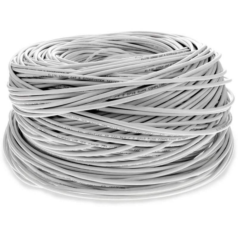AddOn 1000ft Non-Terminated White CAT 6 Shielded PVC Bulk Cable - Thumbnail 2
