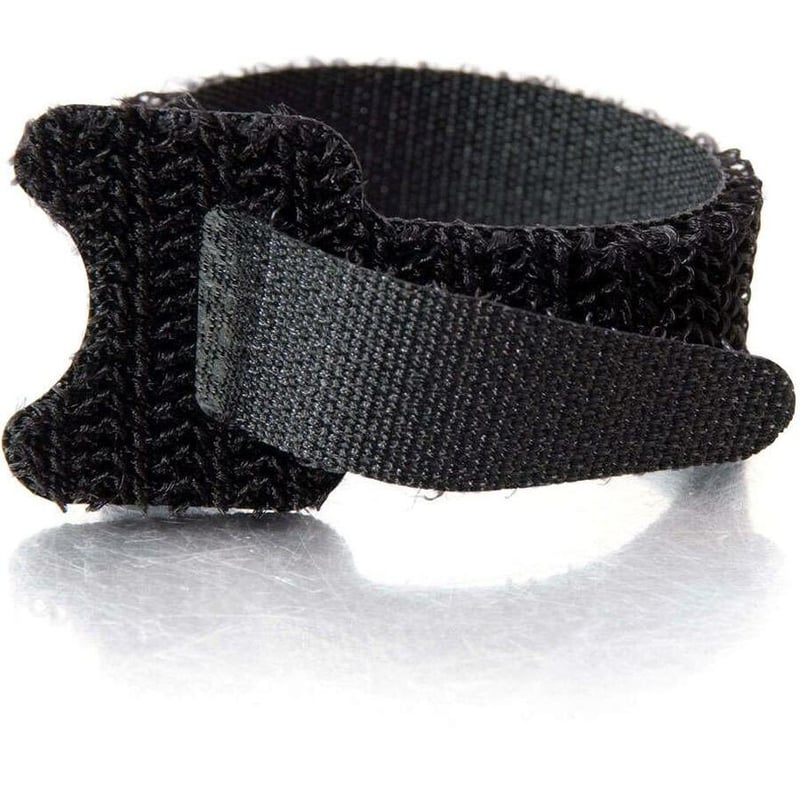C2G 6in Hook and Loop Cable Management Wraps Multipack (12 pack) - Black Cable Wraps - Thumbnail 1