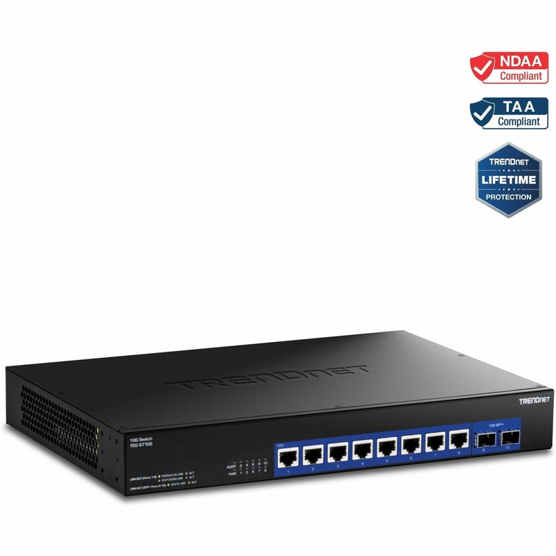 10-PORT 10G UNMANAGED SWITCH 8X10G RJ-45 PORTS - Thumbnail 1