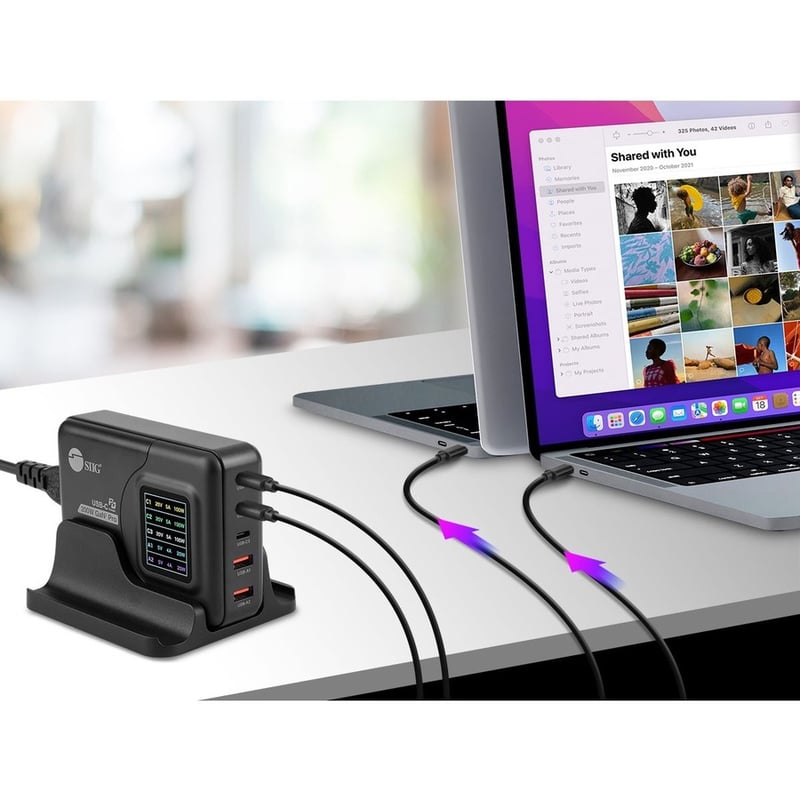 SIIG 200W GaN PD Charger with Charging Display- 3C2A - Thumbnail 5
