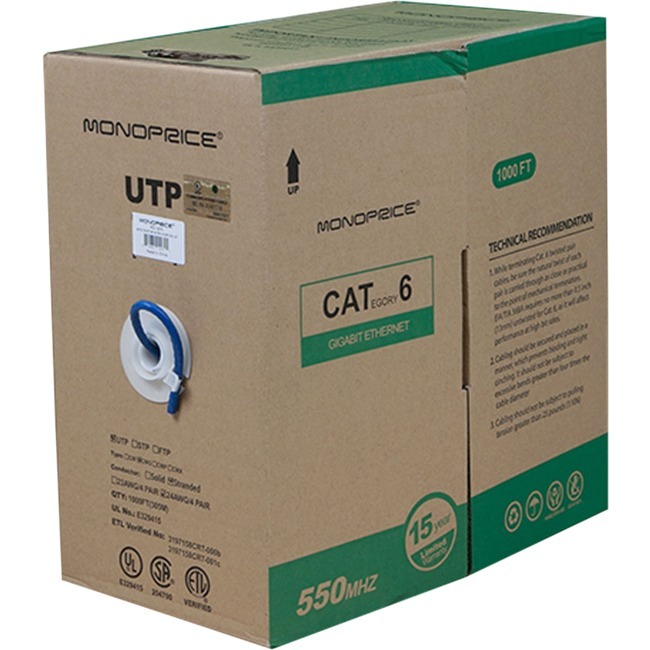 CAT6 UTP STRANDED (CM) 1000FT - BLUE - Thumbnail 1