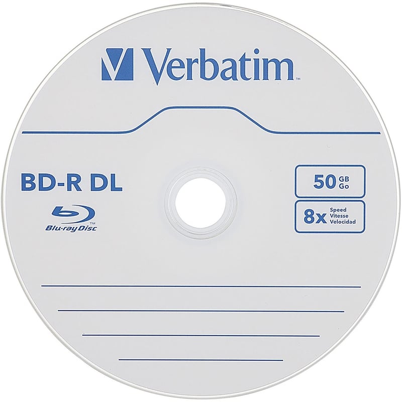 Verbatim BD-R DL 50GB 8X Verbatim, Hard Coat, 25pk Spindle - Thumbnail 2