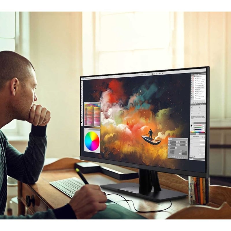 ViewSonic VP2756-2K 27 Inch Premium IPS 1440p Ergonomic Monitor with Ultra-Thin Bezels, Color Accuracy, Pantone Validated, HDMI, DisplayPort and USB C for Professional Home and Office