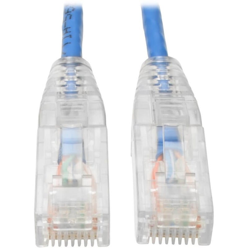 Eaton Tripp Lite Series Cat6 Gigabit Snagless Slim UTP Ethernet Cable (RJ45 M/M), PoE, Blue, 10 ft. (3.05 m) - Thumbnail 1