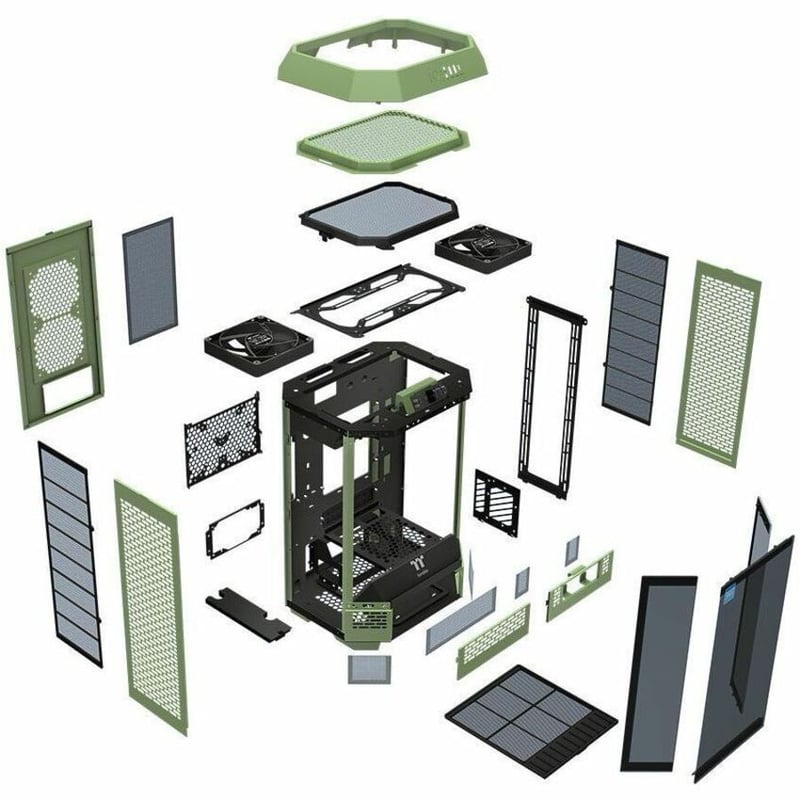 Thermaltake The Tower 300 Matcha Green Micro Tower Chassis - Thumbnail 3