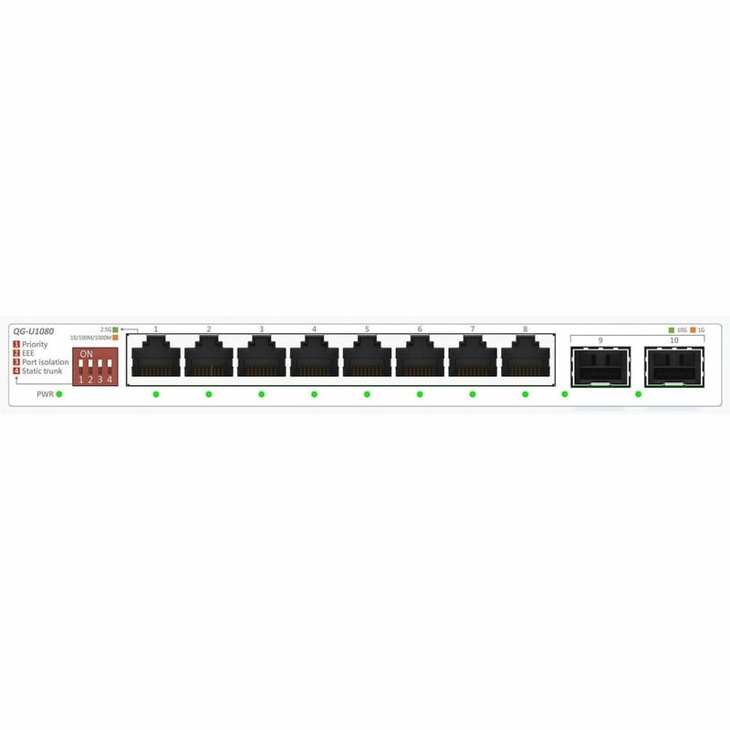 QG-U1080 5-PORT 2.5G AND 2-PORT 10G SFP+ UNMANAGED SWITCH - Thumbnail 3